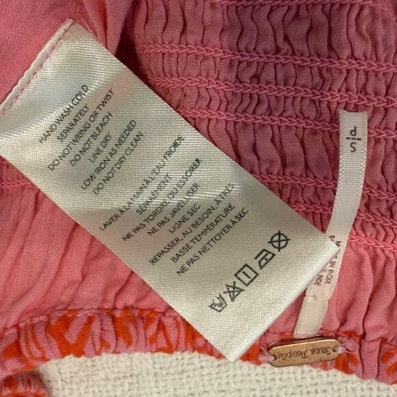 Free People Annie smocked small square neck mini dress D2 2980 - Picture 2 of 11